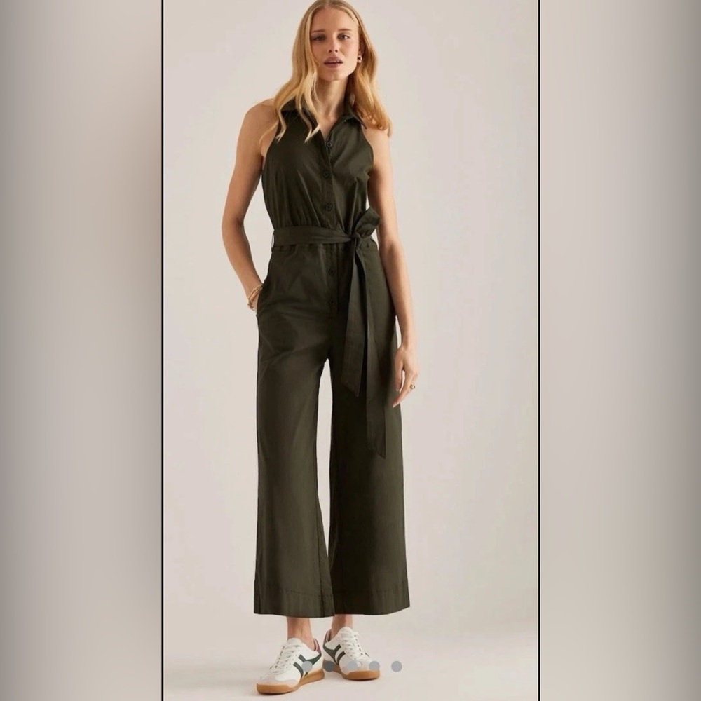 Maeve NWT Dark Green Sleeveless Jumpsuit Women Size 12